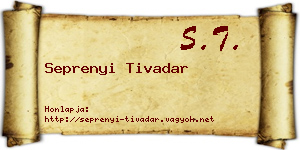 Seprenyi Tivadar névjegykártya